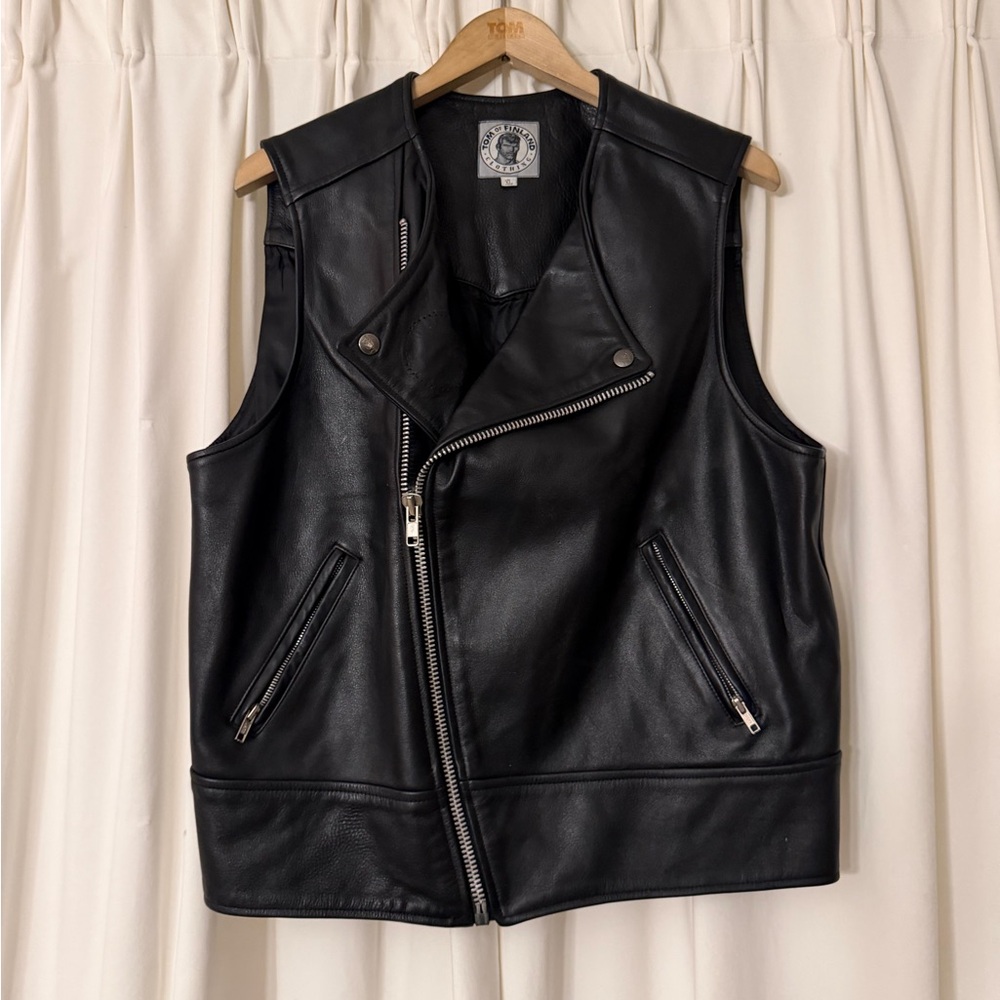 Vintage Tom of Finland Motorcycle Black Leather Vest XL